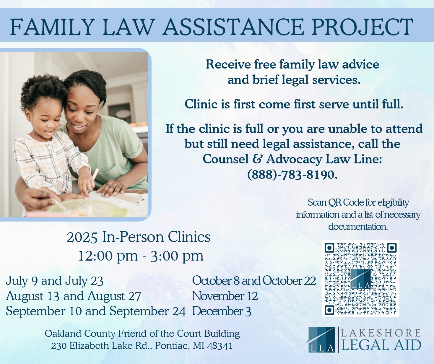 Family Law Assistance Project (FLAP) Clinic - Jul to Dec 2025